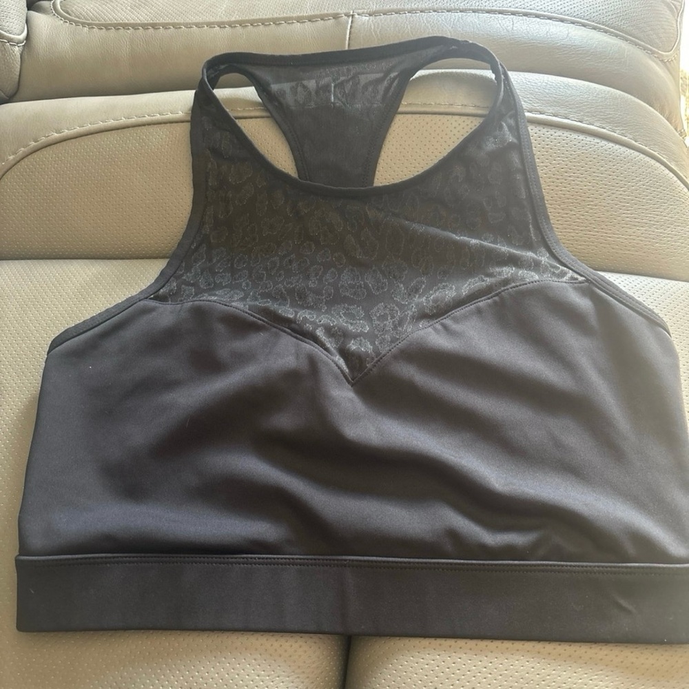 Kate Spade Black Sports Bra with Mesh Detail